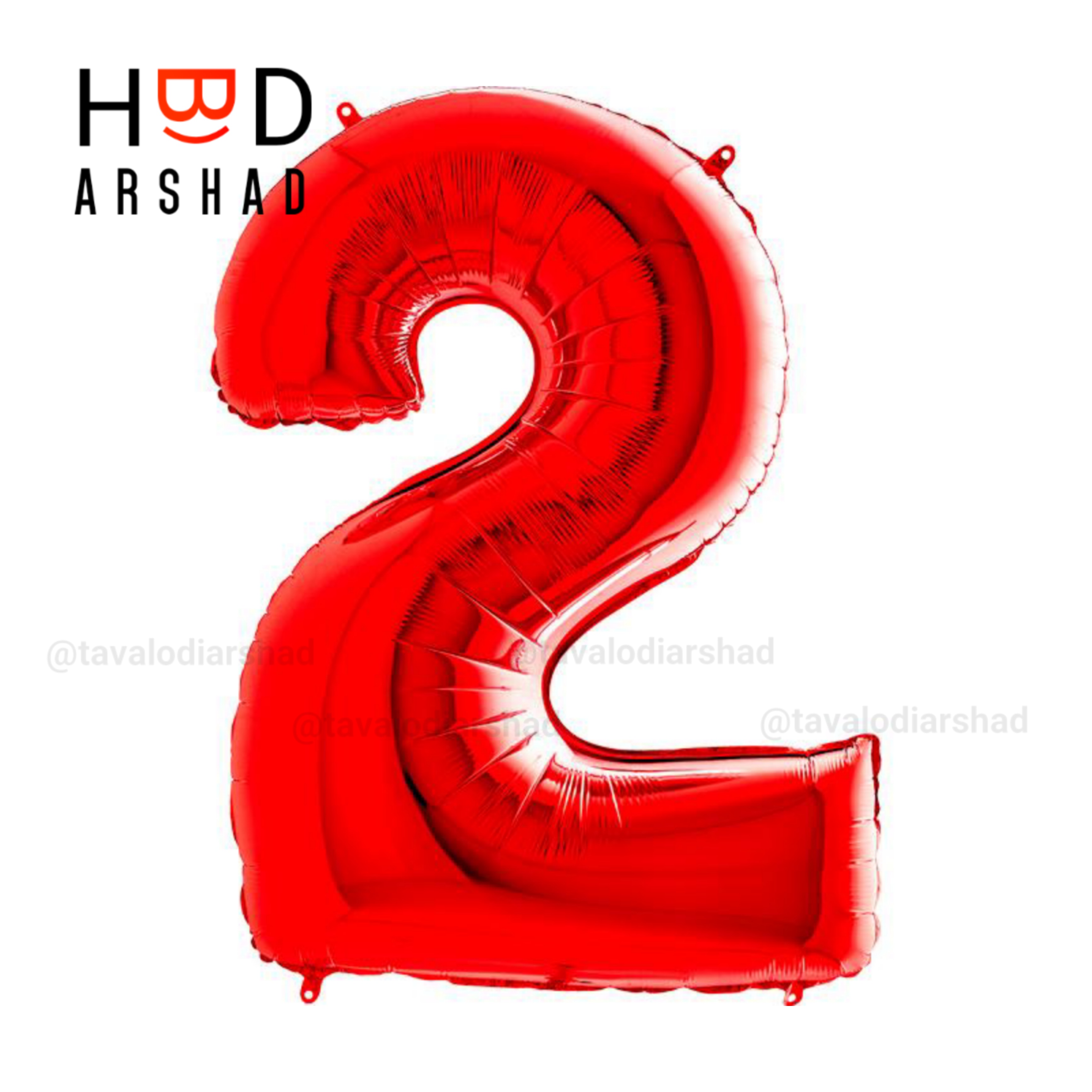 بادکنک فویلی عدد 2 قرمز ۳۲ اینچ